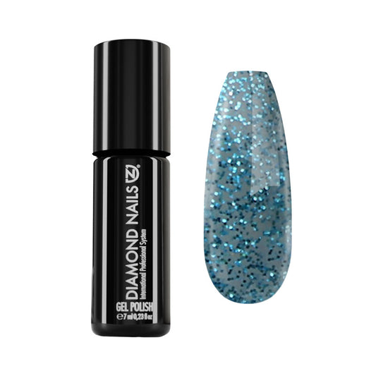 Gel Nail Polish - DN103 - Glitter Turquoise 7ml-0
